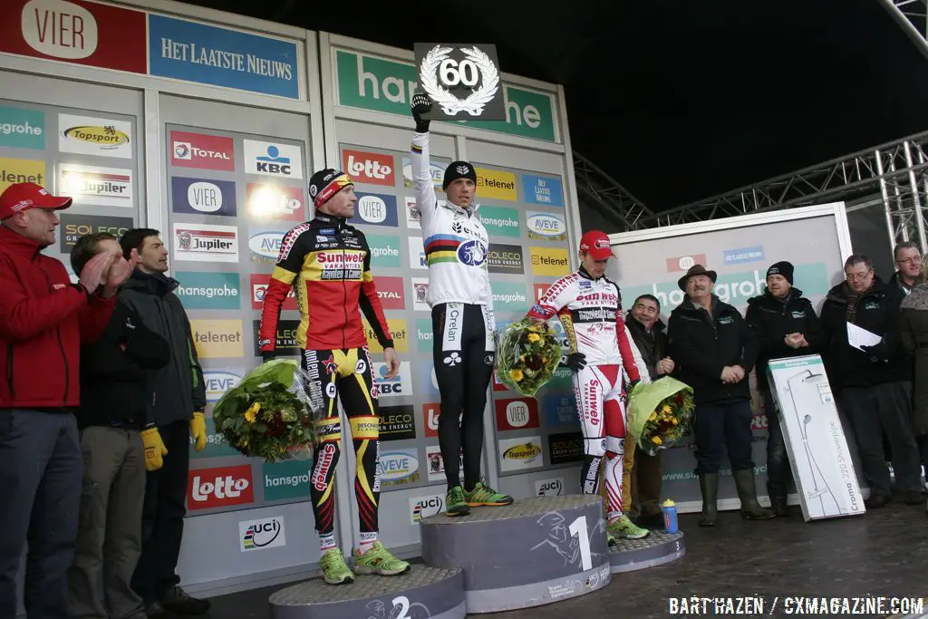 Sven Nys celebrates 60 Superprestige wins © Bart Hazen