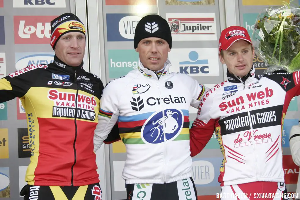 The Podium: Sven Nys, Klaas Vantornout, Kevin Pauwels © Bart Hazen