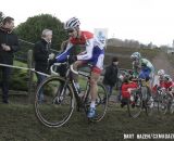 Lars van der Haar (Rabobank Development Team) leads Thijs van Amerongen (AA Drink Cycling Team) and Kevin Pauwels (Sunweb-Napoleon Games). © Bart Hazen