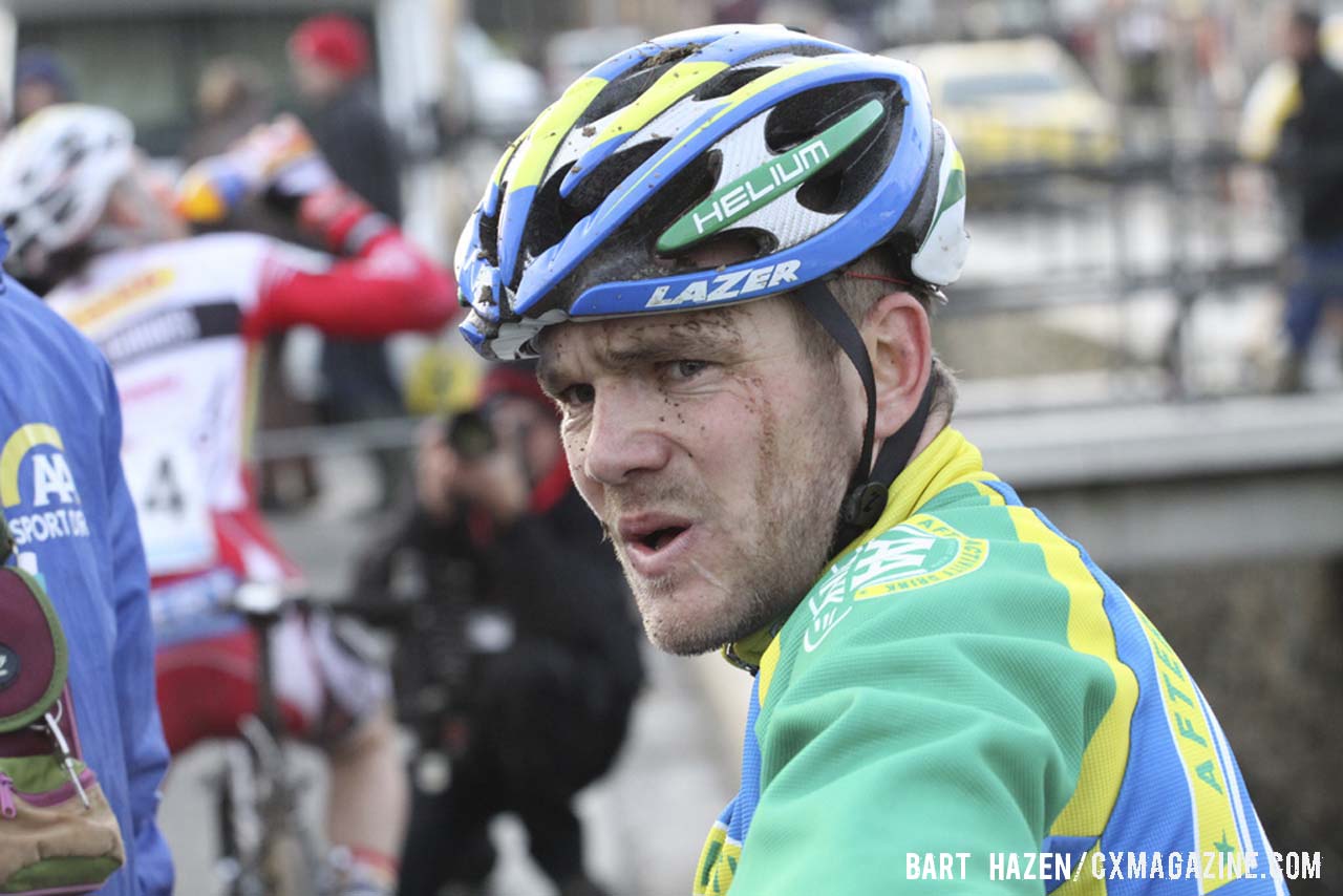 Bart Aernouts (AA Drink Cycling Team) gathering himself after the race. © Bart Hazen