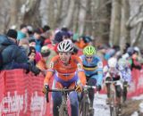 Sanne van Paassen being chased by Ellan Van Loy © Cyclocross Magazine