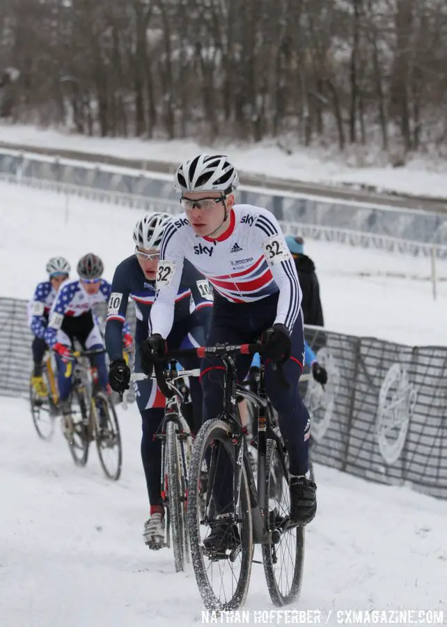 Jake Womersley of Great Britain on the frozen course © Nathan Hofferber