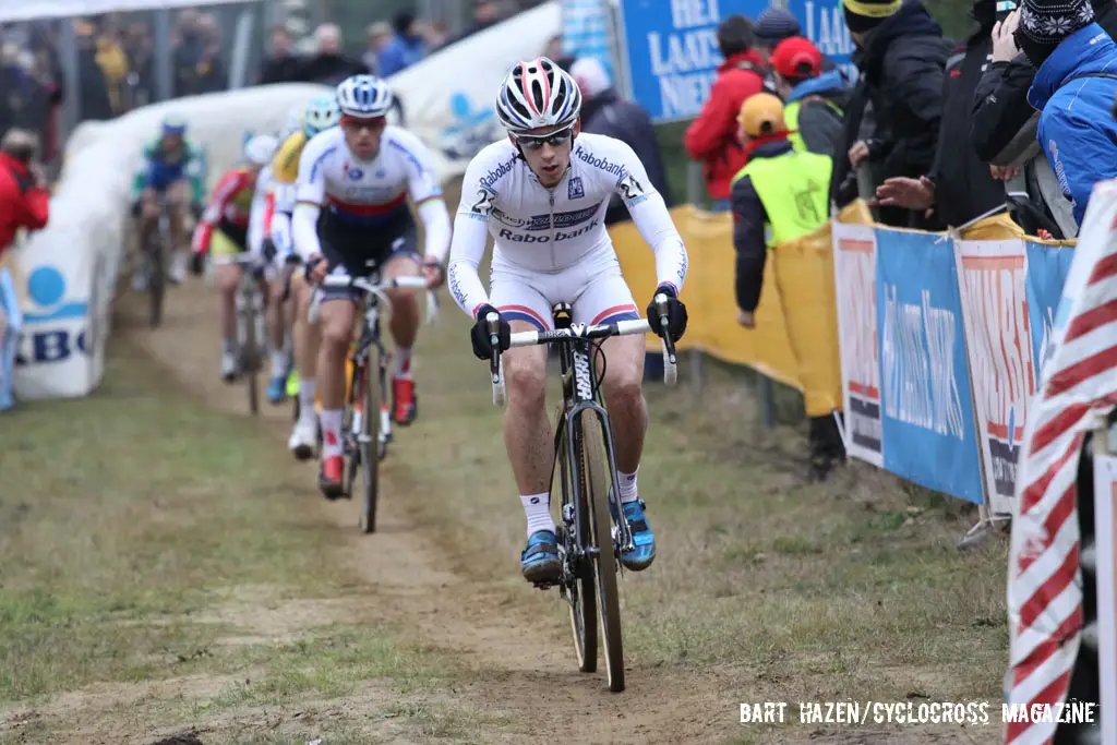 Lars van der Haar at the front of the race. © Bart Hazen / Cyclocross Magazine