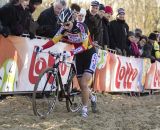 Sanne Cant (Enertherm-BKBKCP) on her way to a second place finish at Koksijde. © Thomas van Bracht