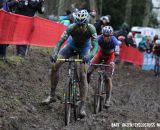 Thijs van Amerongen leads Francis Mourey, with Klaas Vantornout in the distance. © Bart Hazen / Cyclocross Magazine