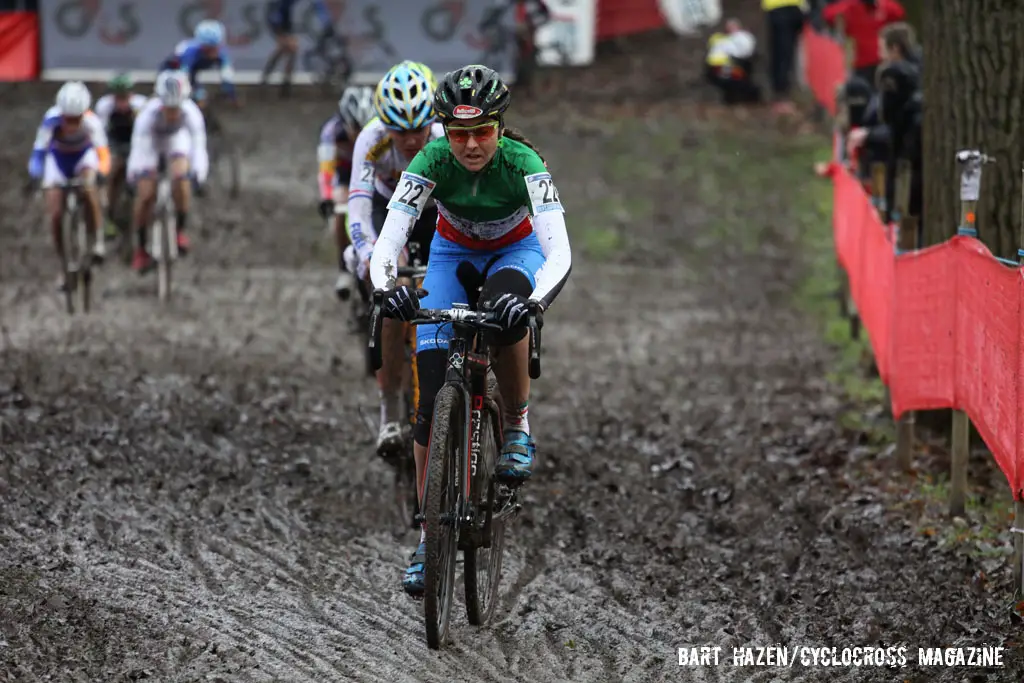 Eva Lechner leading the field. © Bart Hazen / Cyclocross Magazine