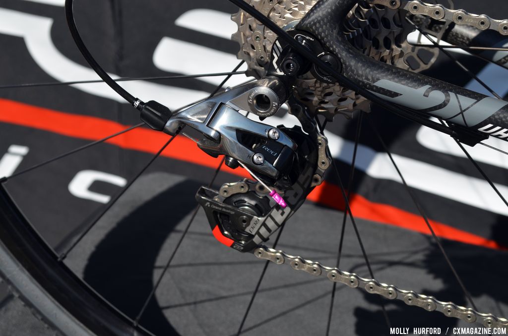 Even the crimps are color coordinated 2014 Felt F2X at Sea Otter 2013. © Cyclocross Magazine