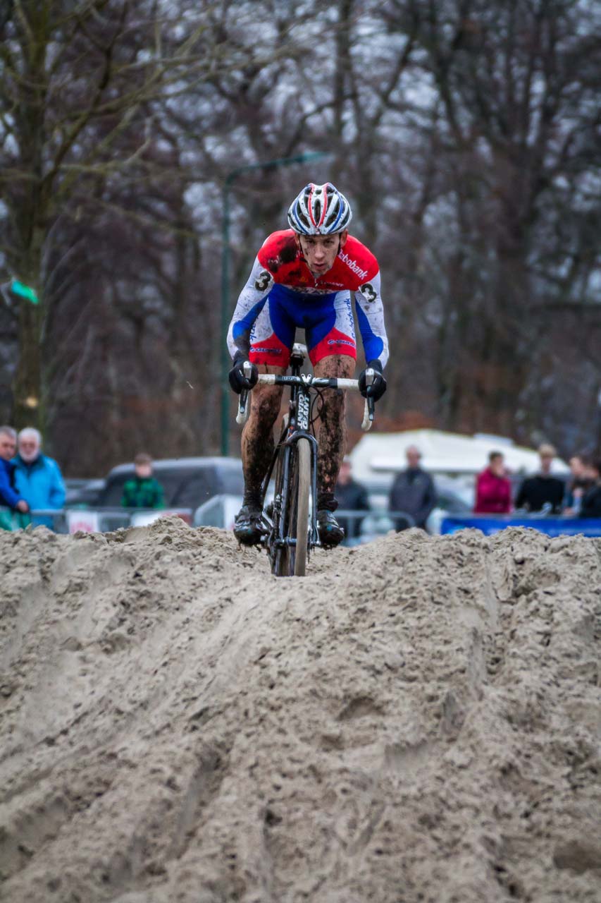 Lars van der Haar (NED) crossing the sand pit. © Pim Nijland / Peloton Photos 