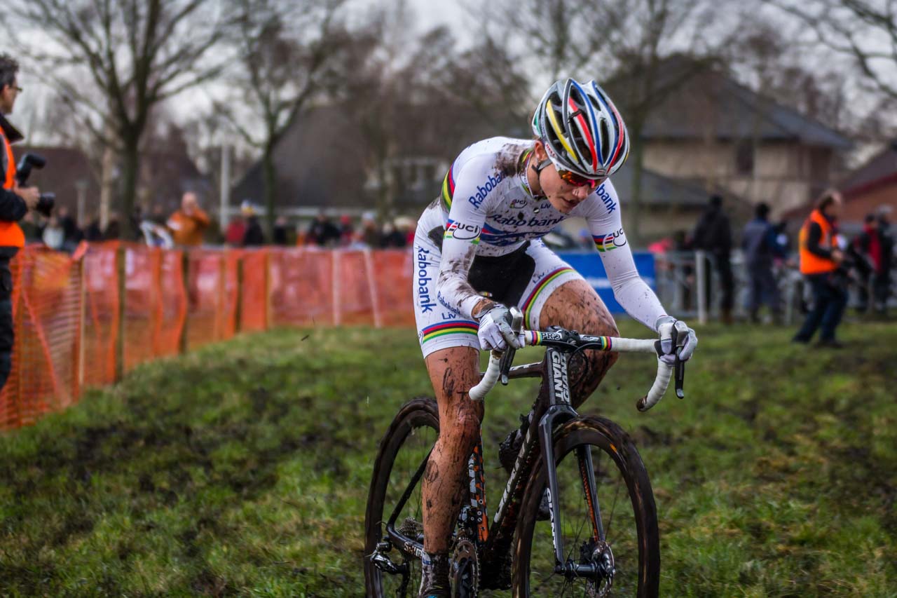 Marianne Vos (NED) leading at International Cyclo-cross Surhuisterveen. © Pim Nijland / Peloton Photos