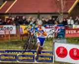 MIke Teunissen (NED) being chased by Thijs van Amerongen (NED) & Lars van der Haar (NED). © Pim Nijland / Peloton Photos