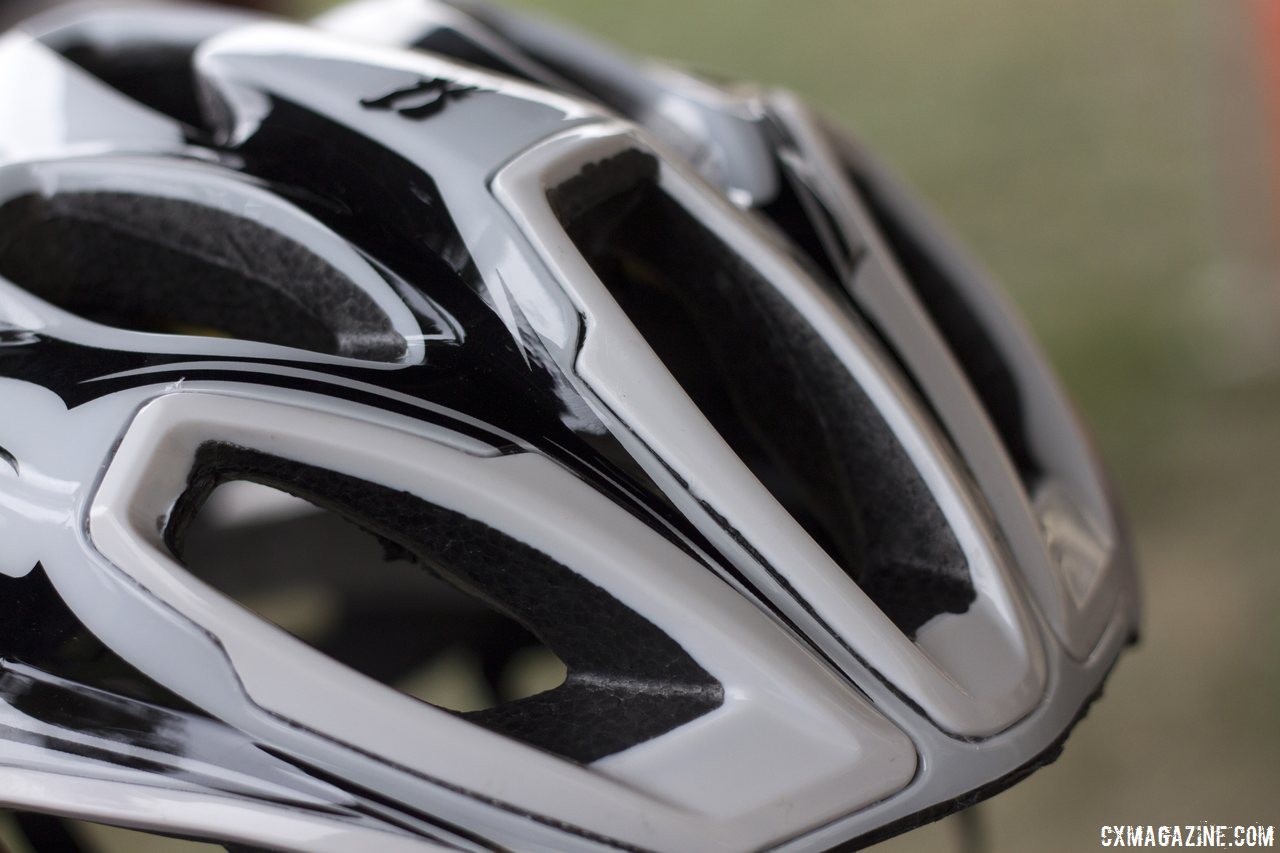 Kali Protectives top-of-the-line $189 Maraka helmet, with SuperVent and Composite Fusion Plus technology, Winter Press Camp. © Cyclocross Magazine