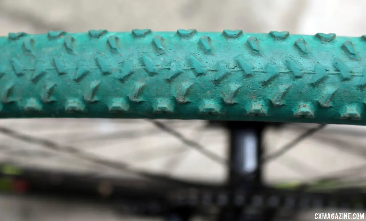 Portuguese rider Isabel Marisa Morgado Caetano had no idea her tires were collector\'s items. Â© Cyclocross Magazine