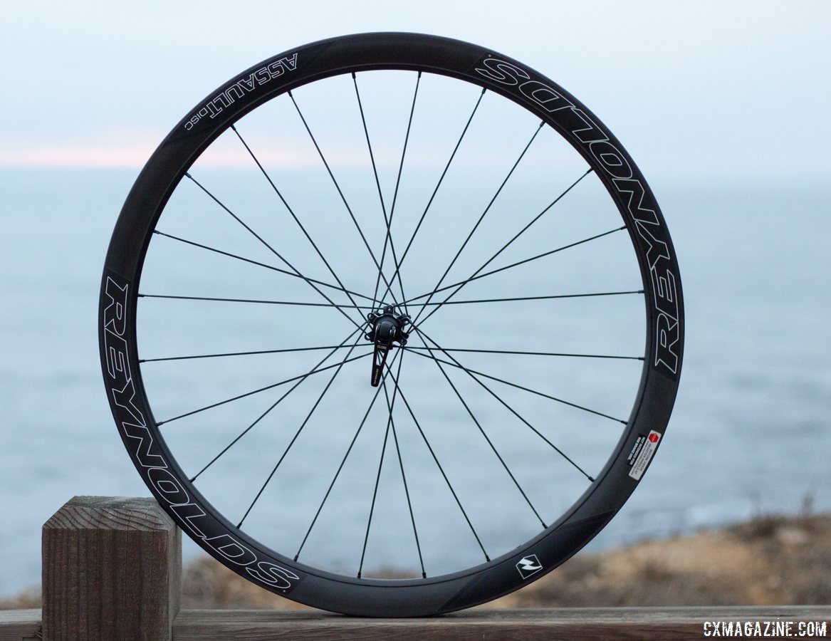 Reynolds Assault SLG Disc is one of three road disc wheels of interest to cyclocrossers. Winter Press Camp 2014. © Cyclocross Magazine