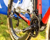 Specialized's carbon crankset on their OSBB bottom bracket, and Shimano M970 XTR pedals. © Thomas van Bracht / Cyclocross Magazine