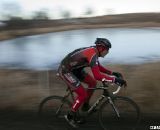 Racers skirt the frozen pond. © Cyclocross Magazine