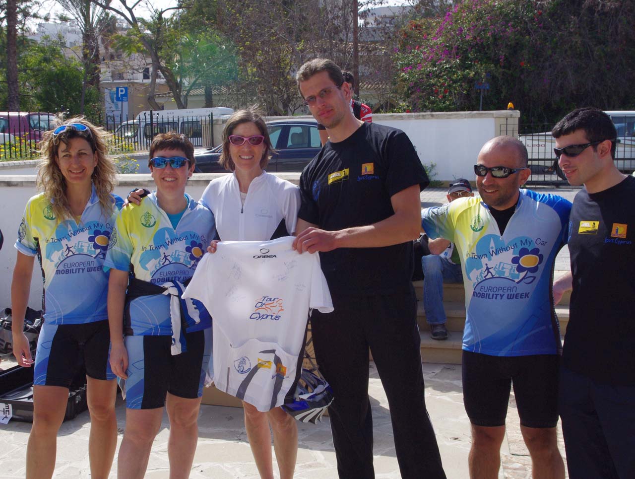 The team of Andy, the race organizer. They promote bikes as transportation in Cyprus. ? Jonas Bruffaerts 