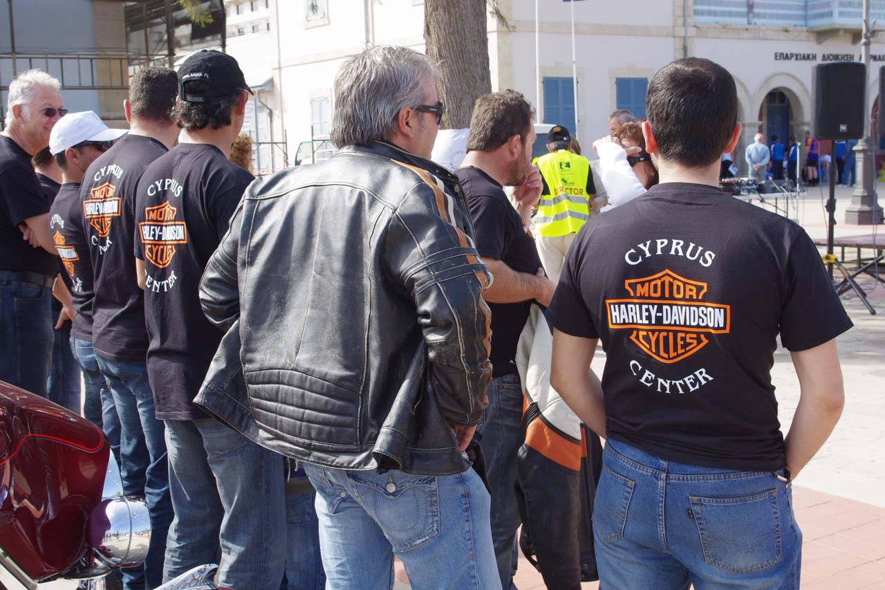 The motorcycle riders show their brand preference. ? Jonas Bruffaerts