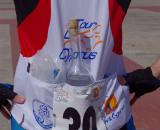 Vardaros tries an alternative hydration strategy during her "training." ? Jonas Bruffaerts