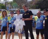 The team of Andy, the race organizer. They promote bikes as transportation in Cyprus. ? Jonas Bruffaerts 