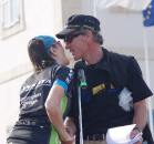 Christine collecting kisses from Thomas Wegm?ller. ? Jonas Bruffaerts