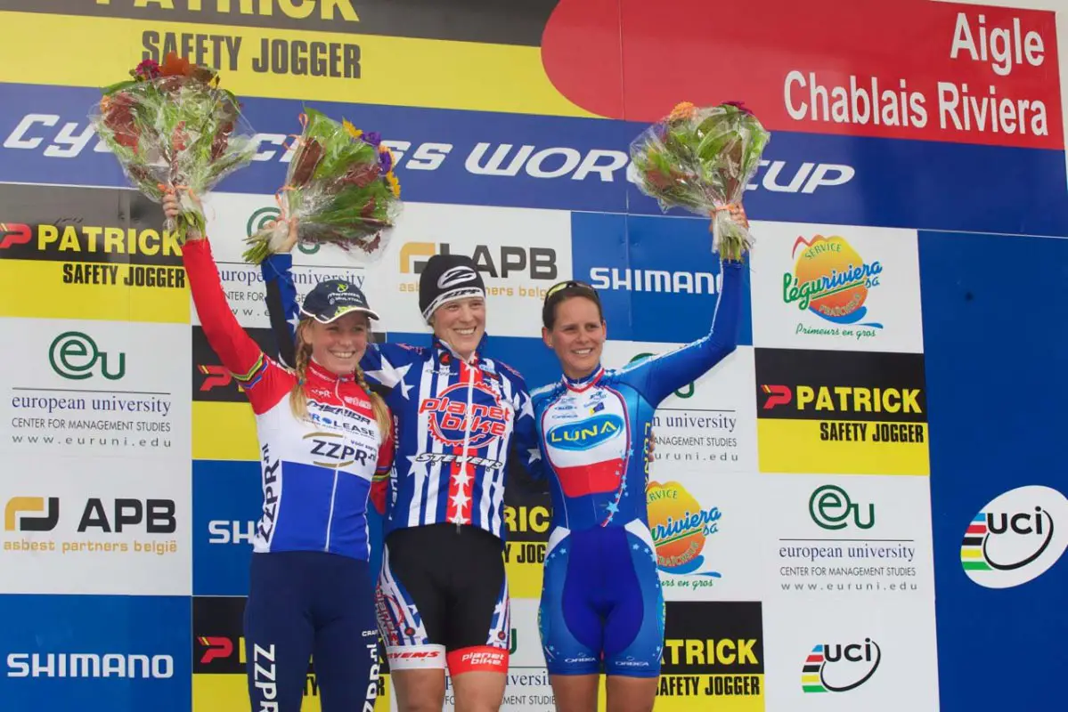 Elite women\'s podium, Aigle World Cup © Mark Legg-Compton