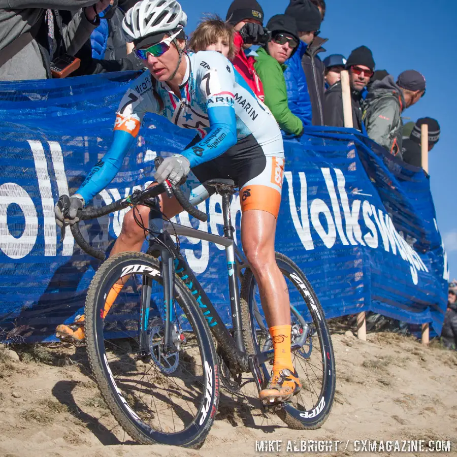 Nicole Duke took advantage of being a local at the 2014 USAC Cyclocross National Championships.  Duke placed 8th overall out of 115 competitors.