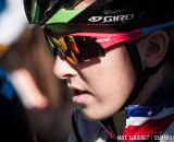 Kaitlin Antonneau prepares for her elite women's race at the 2014 USAC Cyclocross National Championships.  Antonneau finished 7th.