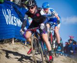 Arley Kemmerer (6) leads Georgia Gould (10) at the 2014 USAC Cyclocross National Championships.