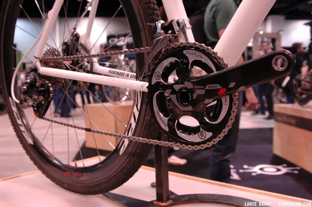 SRAM RED 2012 Compact 110BCD BB30 Crankset on the Alchemy cyclocross bike at NAHBS 2013. © Lance Barry