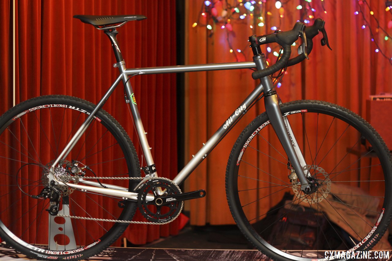 All-City Cycles\' brand new Reynolds 853 Macho King will feature SRAM 11-speed components, Zipp Service Course cockpit, and Hayes CX Expert disc brakes. © Cyclocross Magazine