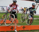 Double-barreled barrier action in the velodrome infield © Dave Roth