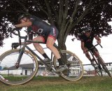 Skerritt leads Reeb around the tree © Greg Hudson