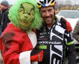  John Meehan, race director and Grinch, with winner Tim Johnson (Cyclocrossworld.com/Cannondale) after the Day 3 race.  © Amy Dykema
