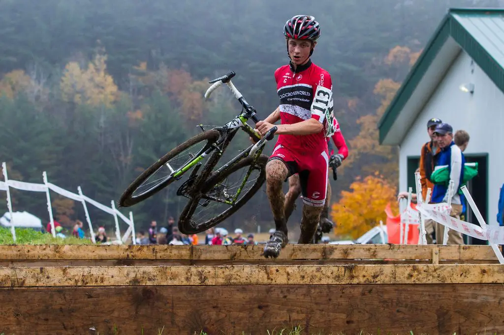 Winner of the Junior Men 15-18 category, Cooper Willsey, at the barriers. © Todd Prekaski