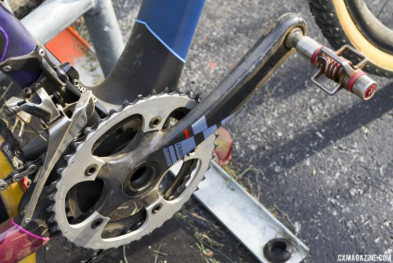 Arley Kemmerer uses a 2011 Red crankset with a standard 110mm BCD and Specialities TA 42t ring. © Cyclocross Magazine