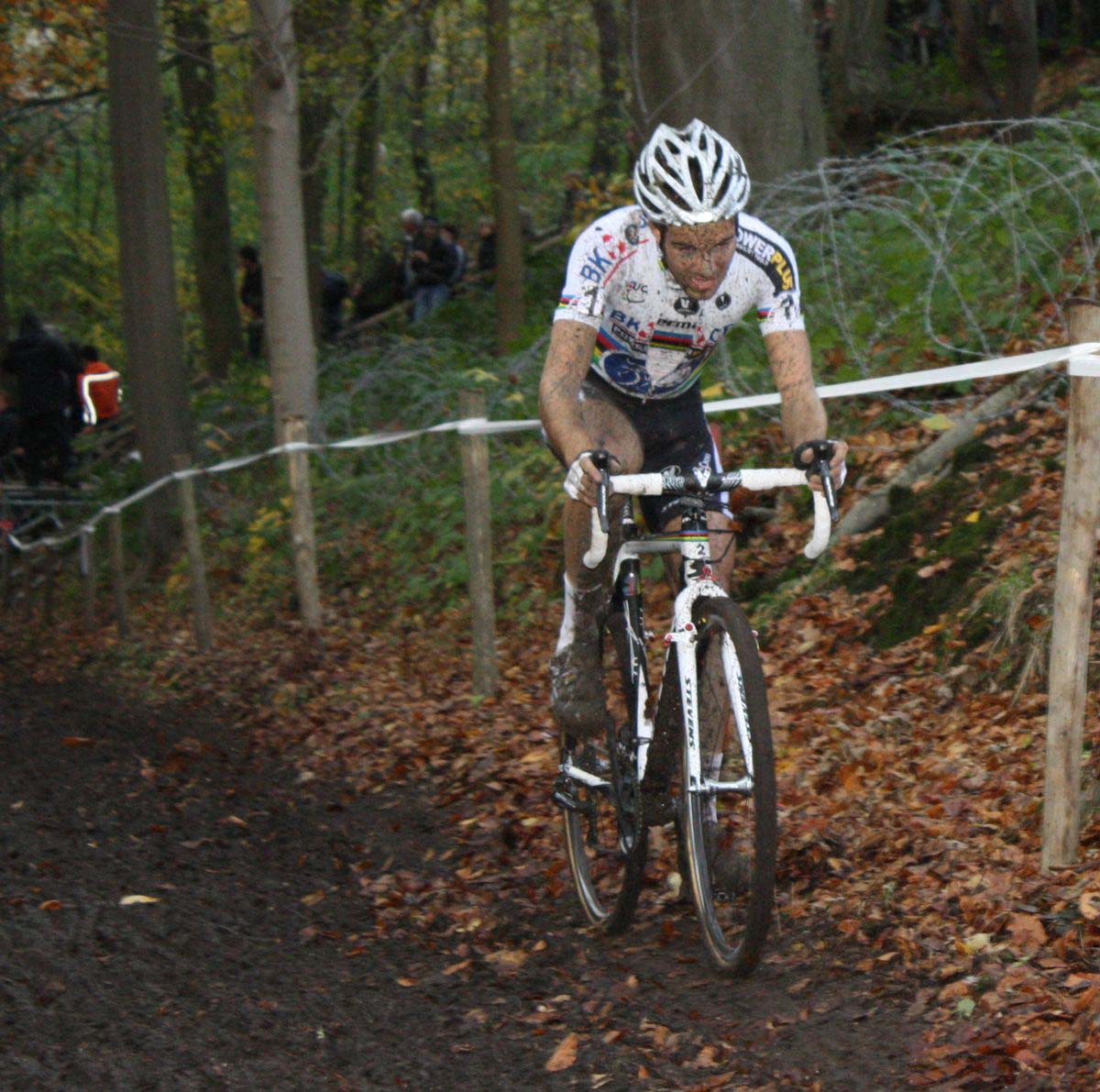 Albert climbs on the course at Gavere. ? Dan Seaton