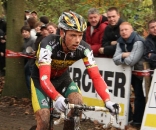 Sven Nys would work hard, but finish second after flatting. ? Dan Seaton