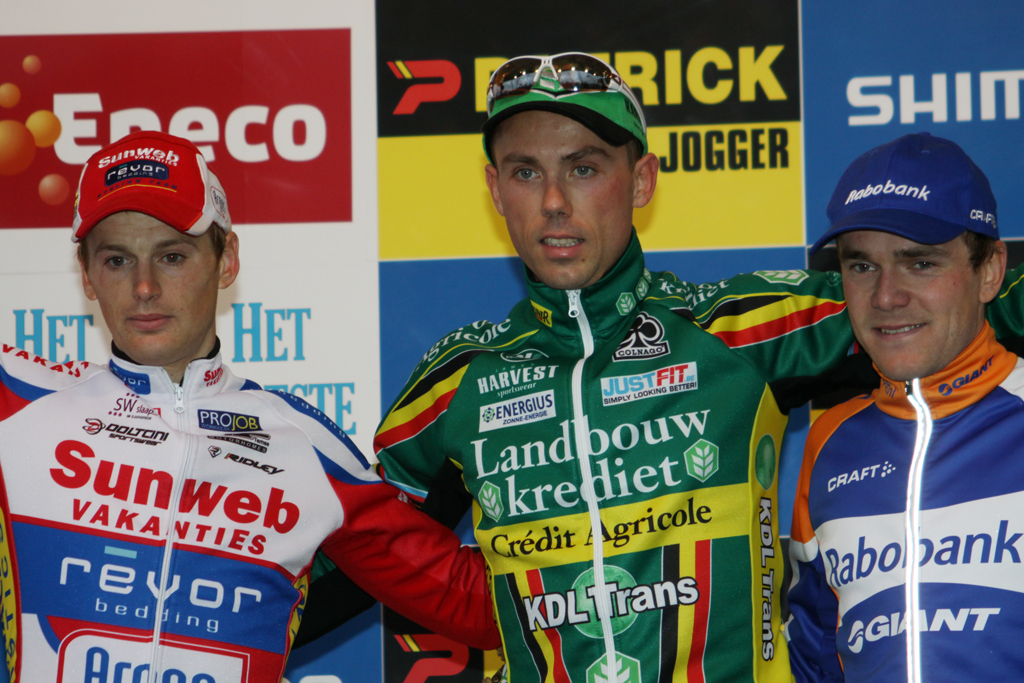 Pauwels, Nys and Aernouts on the podium.© Bart Hazen 