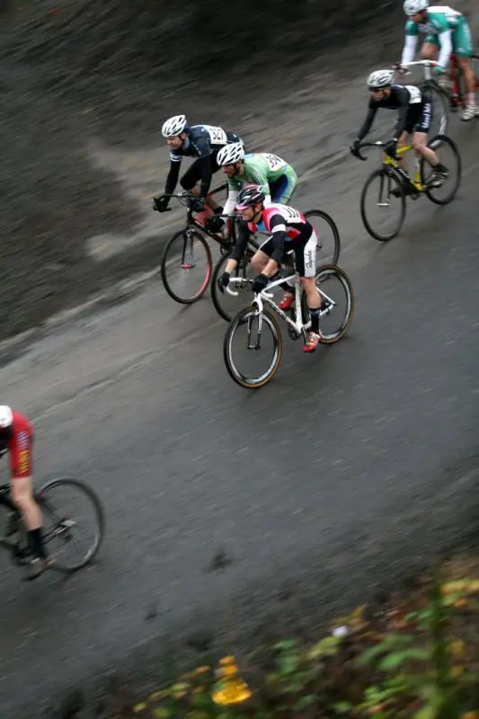 A fast paved descent came shortly after the start area © Dave Roth