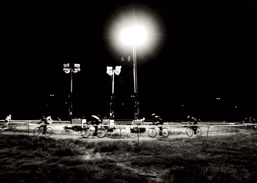 3 of the 16 construction lights illuminating the course at BASP #3 on Nov. 10.Bay Area Cyclocross © Vantage Velo