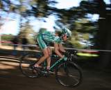 Karen Brems (Webcor) raced to fourth place after winning race #1, and should keep the leader&#039;s jersey. (photo from 2008 Golden Gate Park).  ?Cyclocross Magazine