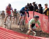 World Champ Don Myrah and former Worlds team member (and eventual winner) Justin Robinson contest the Masters race. © Cyclocross Magazine
