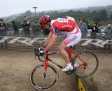 Justin Robinson (Cal Giant) hops the only barriers on the course. © Paul Guerra