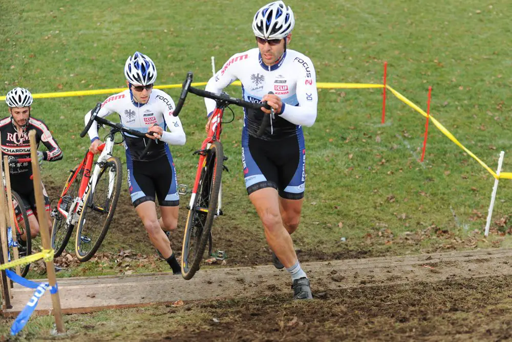 Donohue leads Durrin up the stairs. © Natalia Boltukhova | Pedal Power Photography | 2011