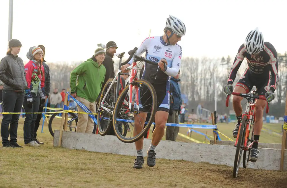 Al Donohue watches as Christian Favata hops the barriers © Natalia Boltukhova | Pedal Power Photography | 2011