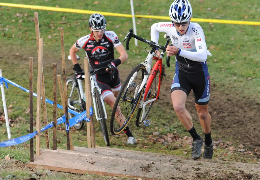 Durrin leads Gagne up the stairs © Natalia Boltukhova | Pedal Power Photography | 2011