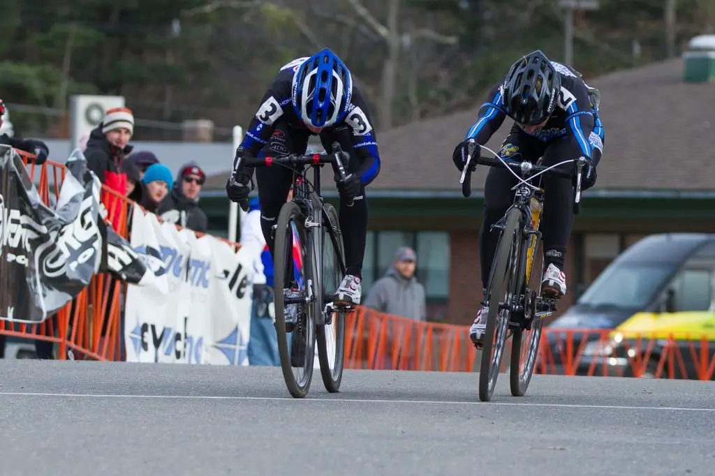 A photo finish: Kemmerer takes second from Van Gilder at the line. © Todd Prekaski