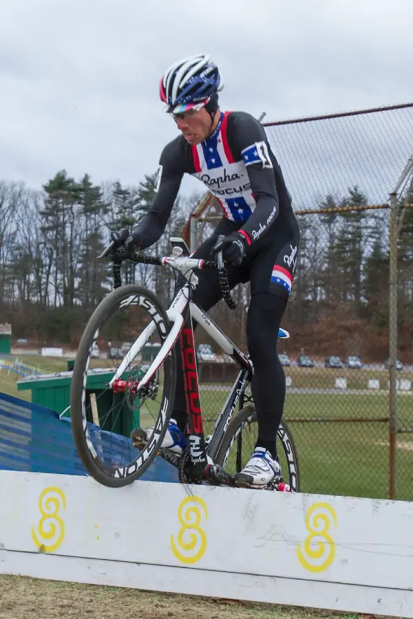 Jeremy Powers hopping the barriers. © Todd Prekaski