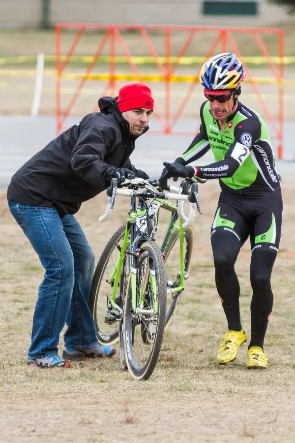 With one to go, Johnson suffered a flat costing him his fifteen second gap. © Todd Prekaski