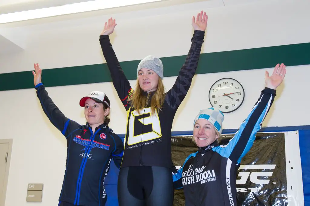 The Elite Women\'s podium: Kemmerer, Anderson, Van Gilder. © Todd Prekaski